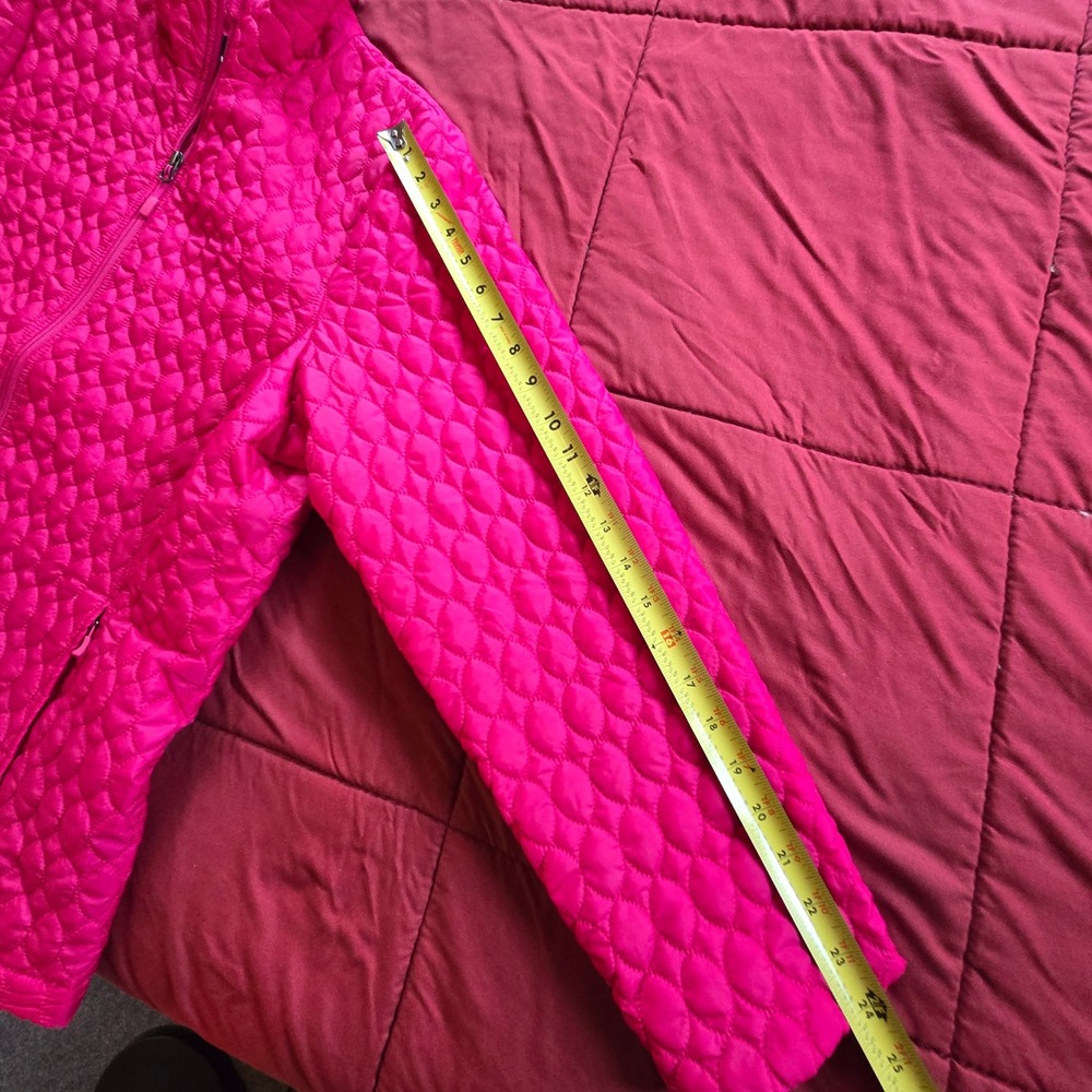 Lands' End 1X Women's Fuschia Pink Zip Up Quilted Coat with Pockets - Picture 6 of 9